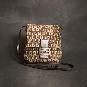 Fendi Zucchino Small Crossbody Messenger Bag